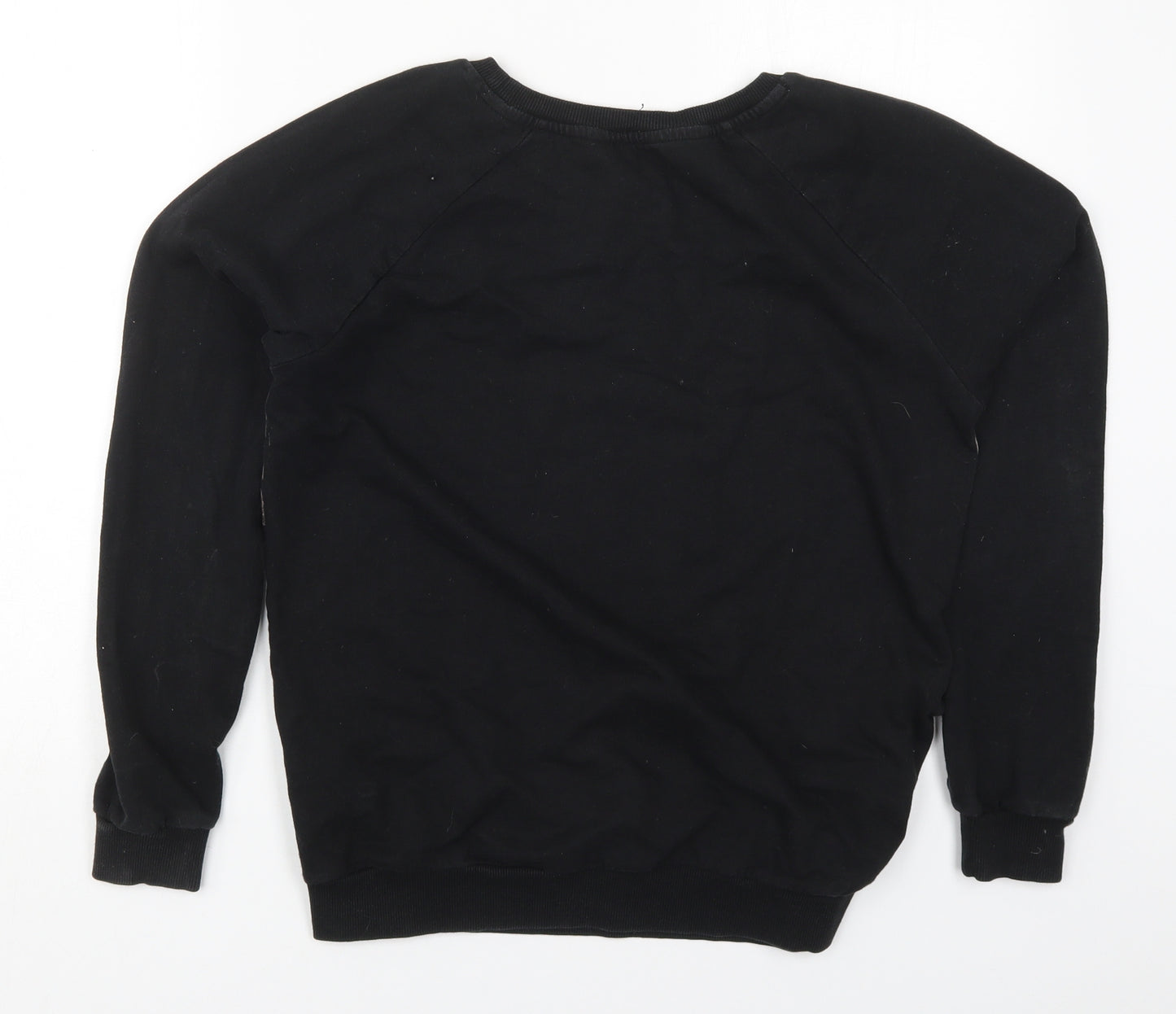 Peacocks Womens Black Animal Print Cotton Pullover Sweatshirt Size M  Pullover