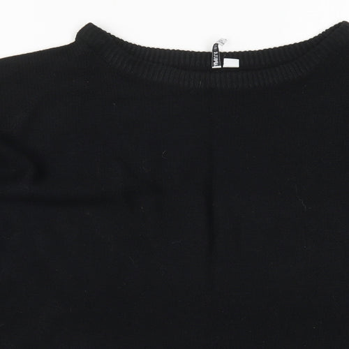 Capsule Womens Black Round Neck  Acrylic Pullover Jumper Size 12