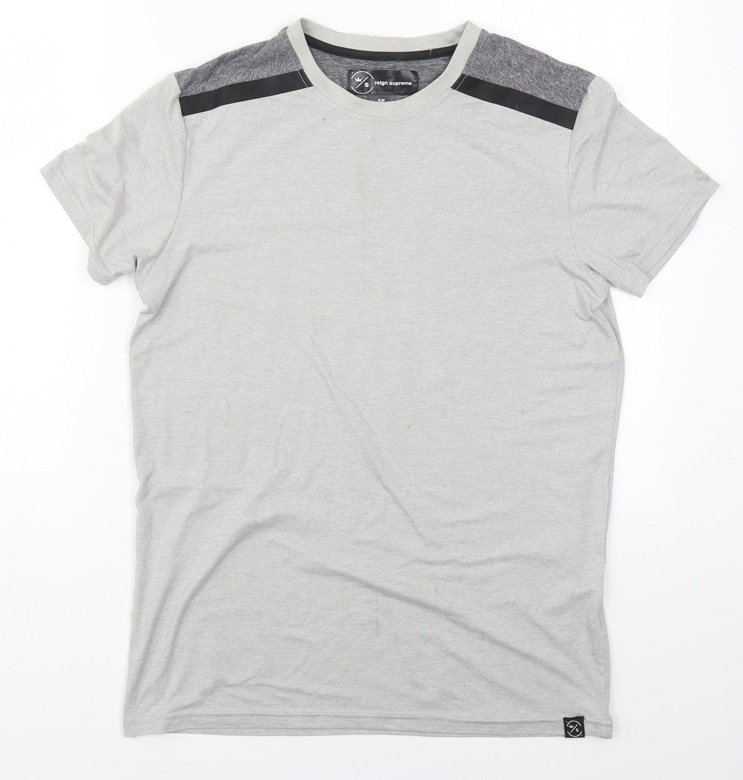 Reign Supreme Mens Grey  Polyester Basic T-Shirt Size S Crew Neck Pullover