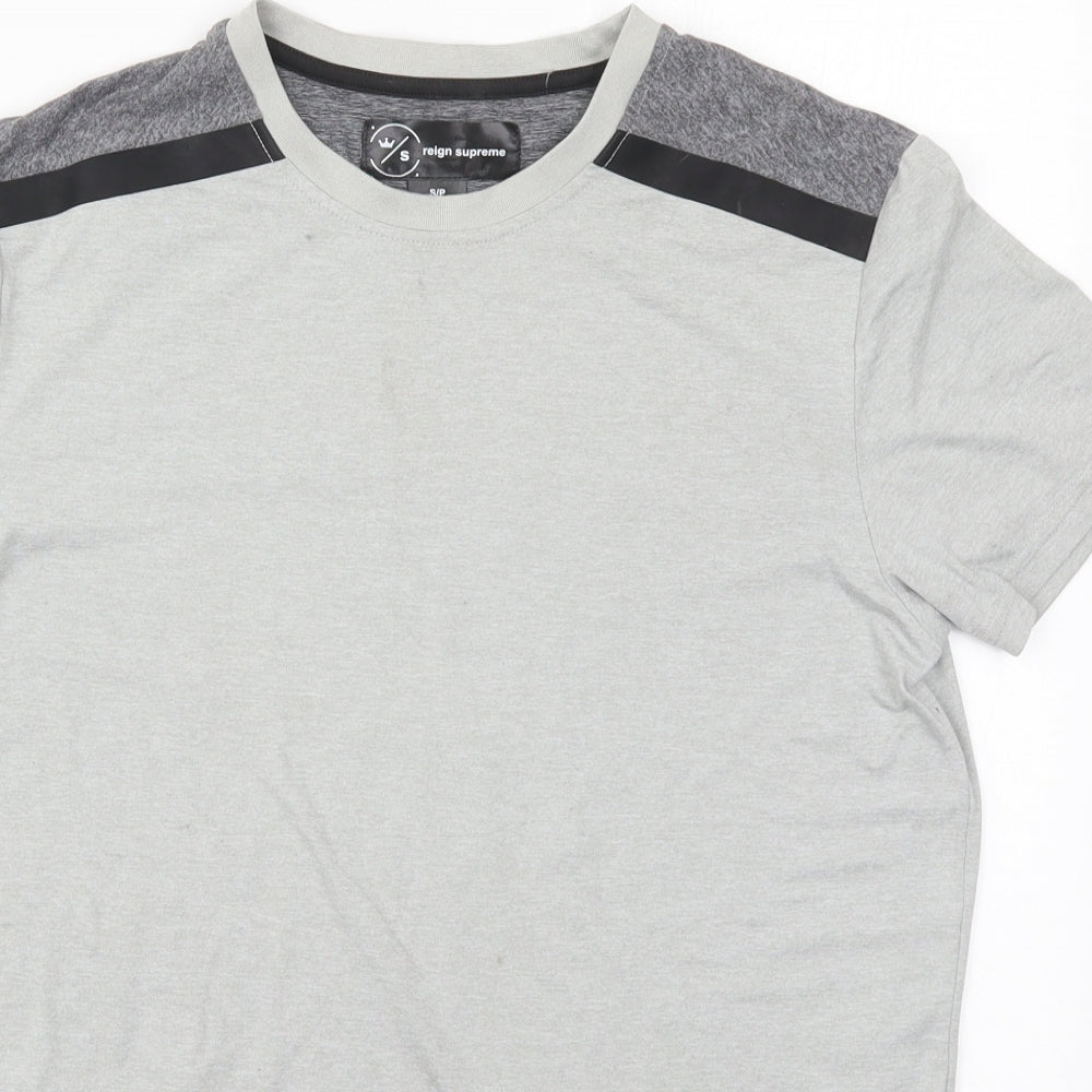 Reign Supreme Mens Grey  Polyester Basic T-Shirt Size S Crew Neck Pullover