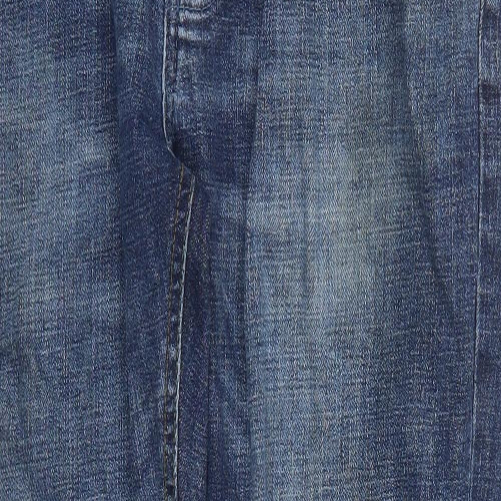 Easy Mens Blue  Cotton Skinny Jeans Size 34 L28 in Regular Button