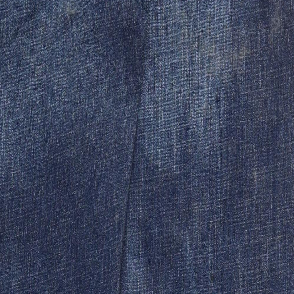 Easy Mens Blue  Cotton Skinny Jeans Size 34 L28 in Regular Button