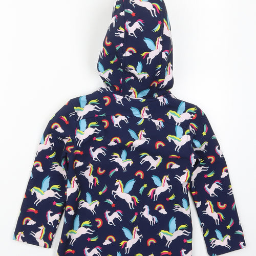 Mountain Warehouse Girls Blue   Basic Coat Coat Size 3-4 Years  Zip - Unicorns