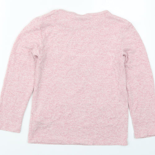Primark Girls Pink  Viscose Basic T-Shirt Size 9-10 Years Round Neck Pullover - Embrace Your Inner Unicorn