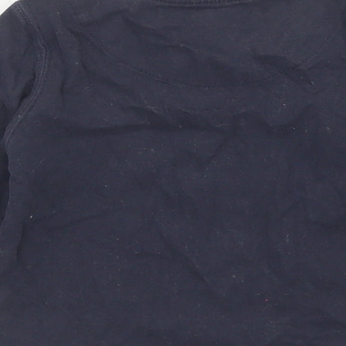 Timberland Boys Blue  Cotton Basic T-Shirt Size 12 Months Crew Neck Button