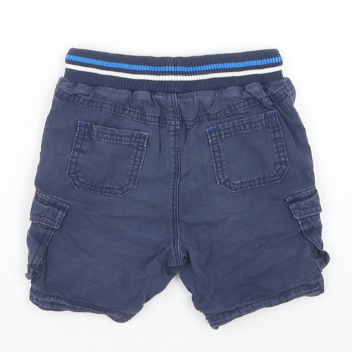 George Boys Blue  Cotton Cargo Shorts Size 3-4 Years  Regular Drawstring
