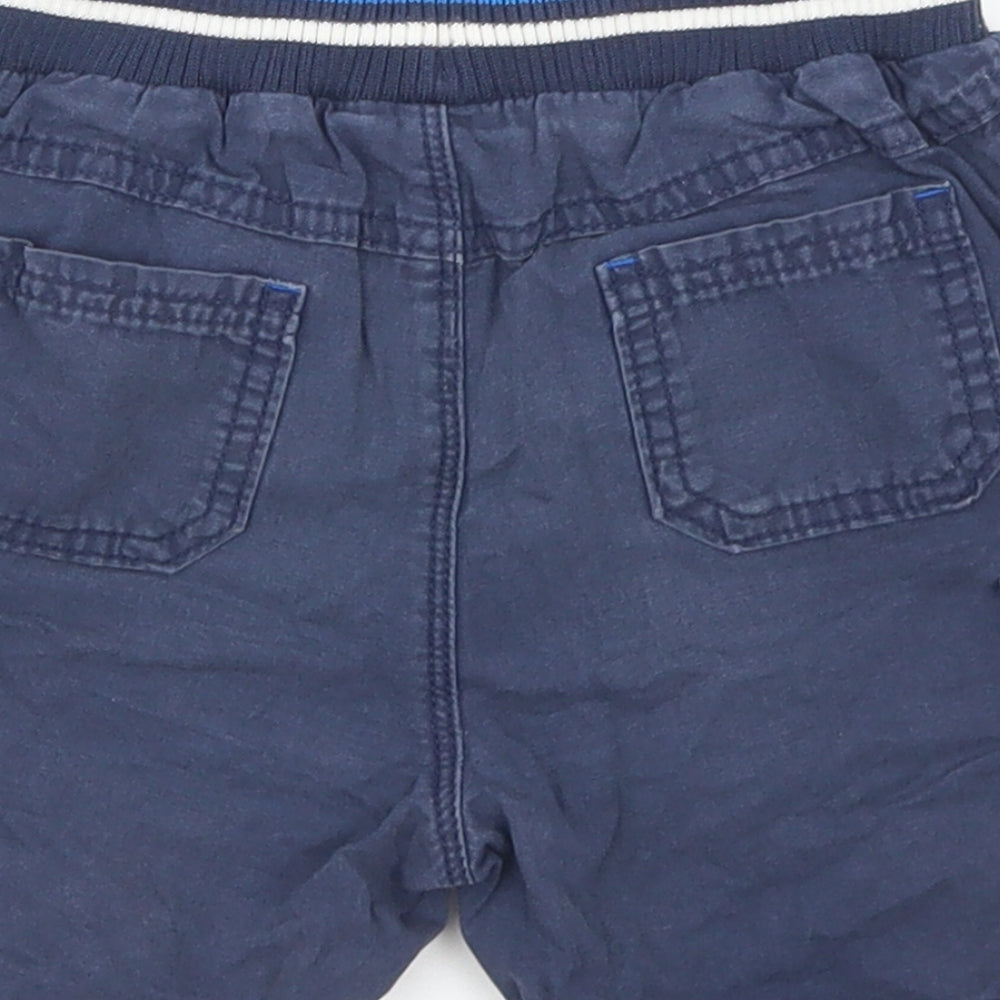 George Boys Blue  Cotton Cargo Shorts Size 3-4 Years  Regular Drawstring