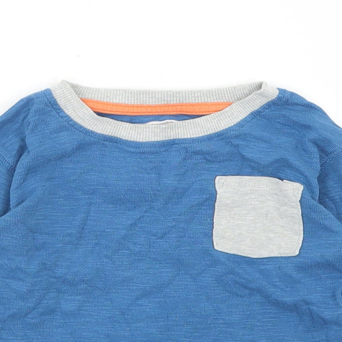 NEXT Boys Blue  Cotton Basic T-Shirt Size 2-3 Years Crew Neck  - Chest Pocket