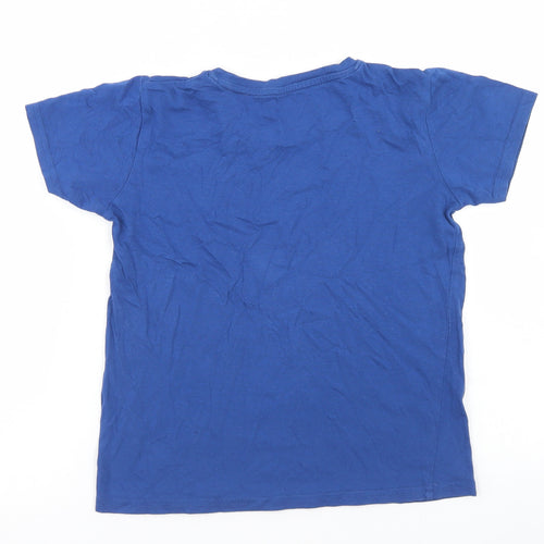 Dunnes Stores Boys Blue  Cotton Basic T-Shirt Size 7 Years Crew Neck  - Totally Cool