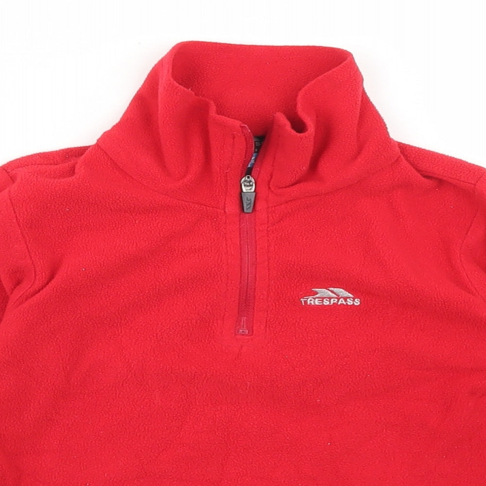 Trespass Boys Red  Polyester Pullover Sweatshirt Size 3-4 Years  Zip