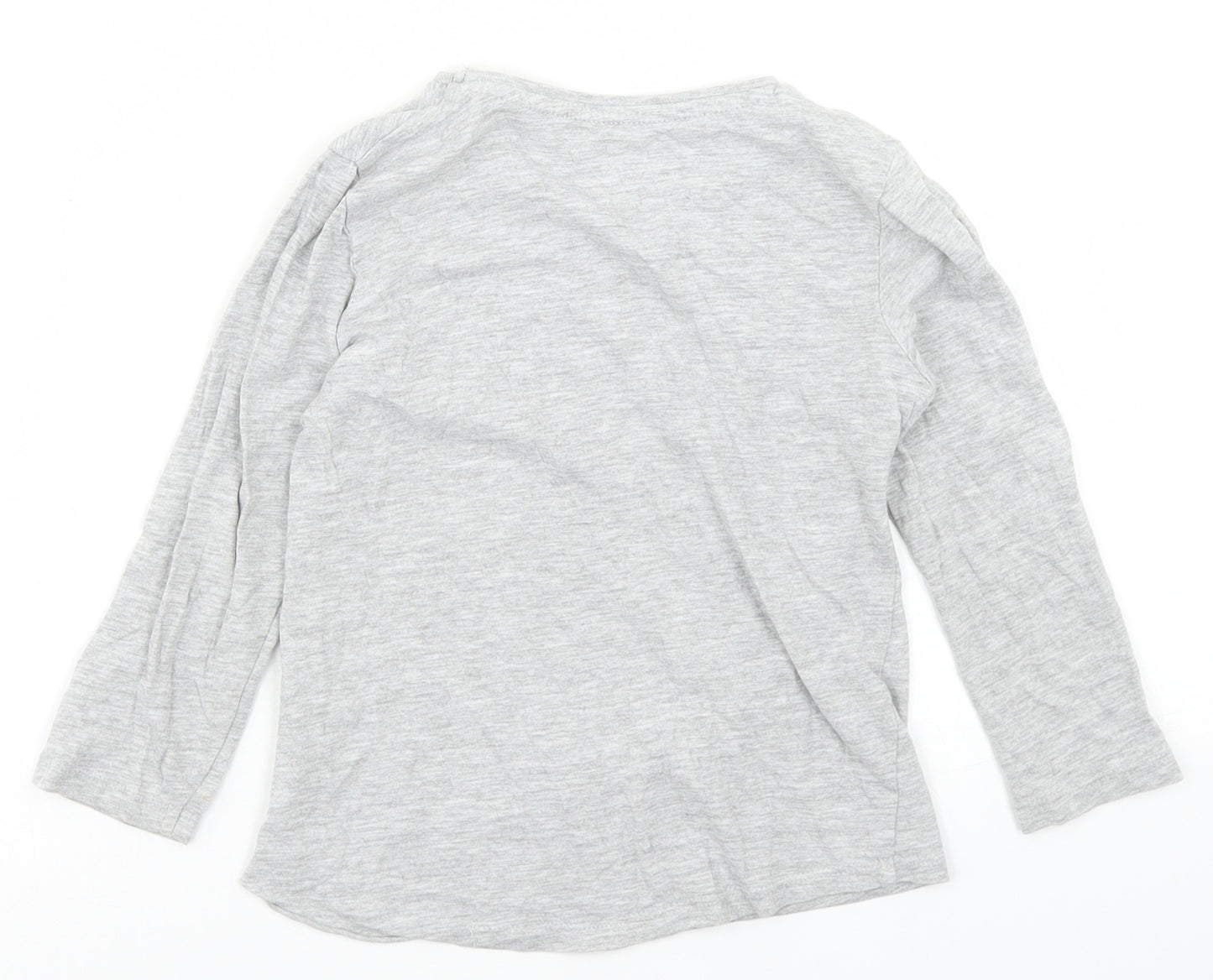 Matalan Girls Grey  Cotton Basic T-Shirt Size 3-4 Years Crew Neck  - Grandad's little princess