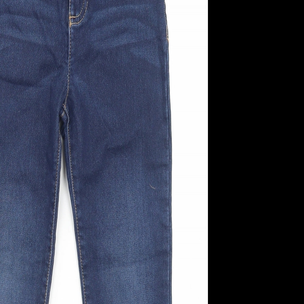F&F Girls Blue  Cotton Skinny Jeans Size 5-6 Years  Regular Snap