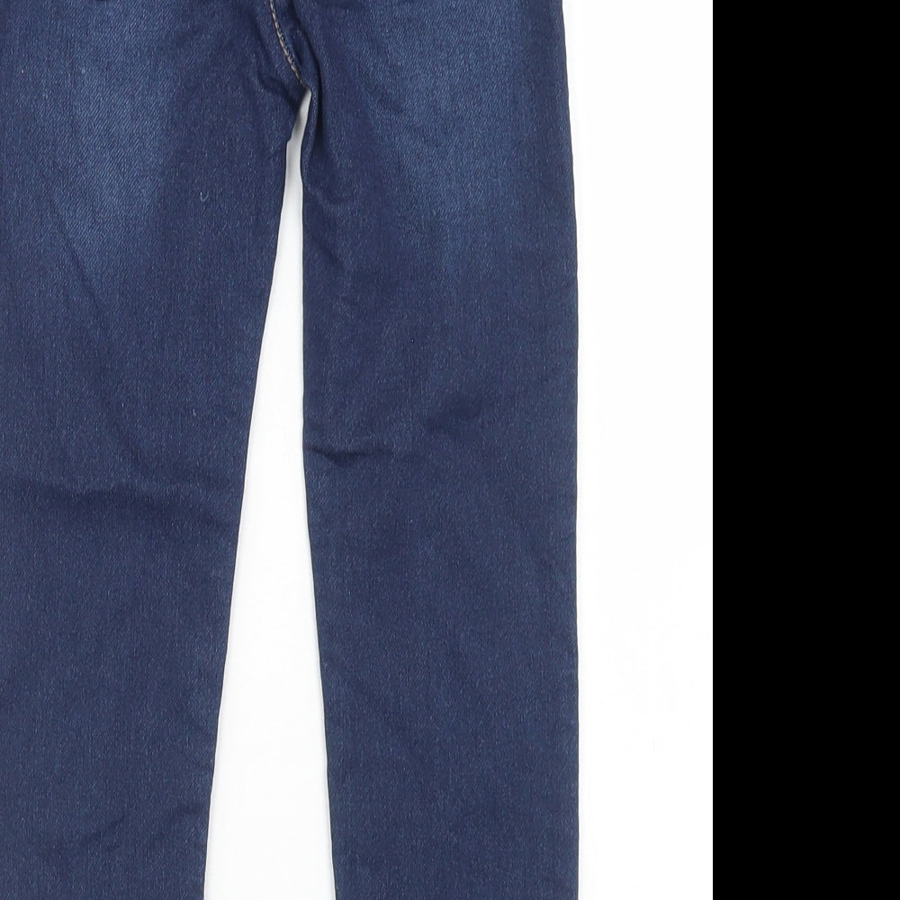F&F Girls Blue  Cotton Skinny Jeans Size 5-6 Years  Regular Snap