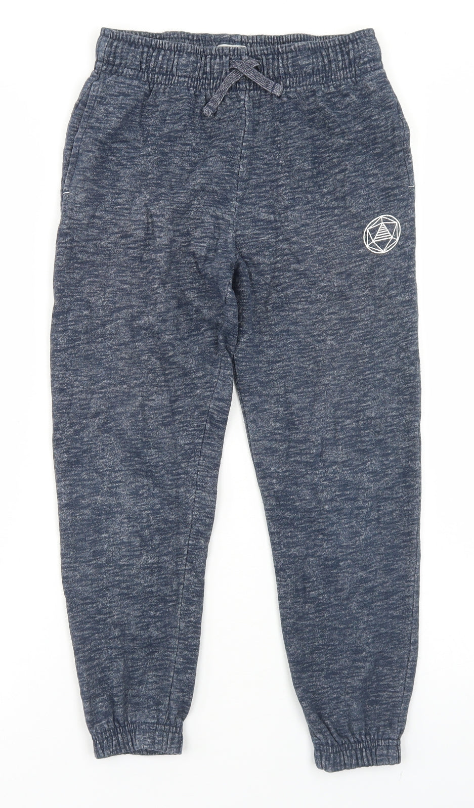 F&F Boys Blue  Cotton Jogger Trousers Size 8-9 Years  Regular Drawstring
