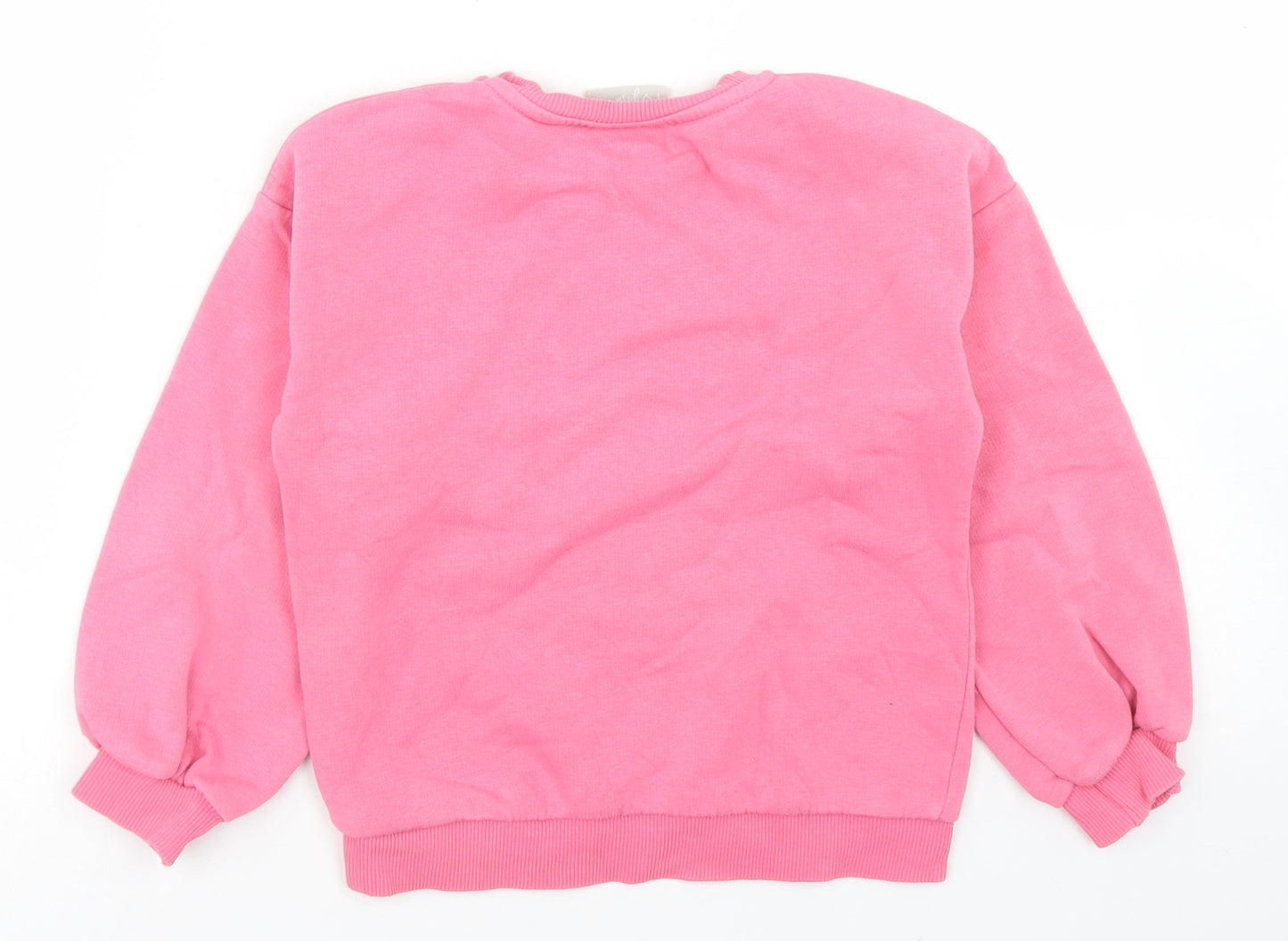 Matalan Girls Pink  Cotton Pullover Sweatshirt Size 7 Years