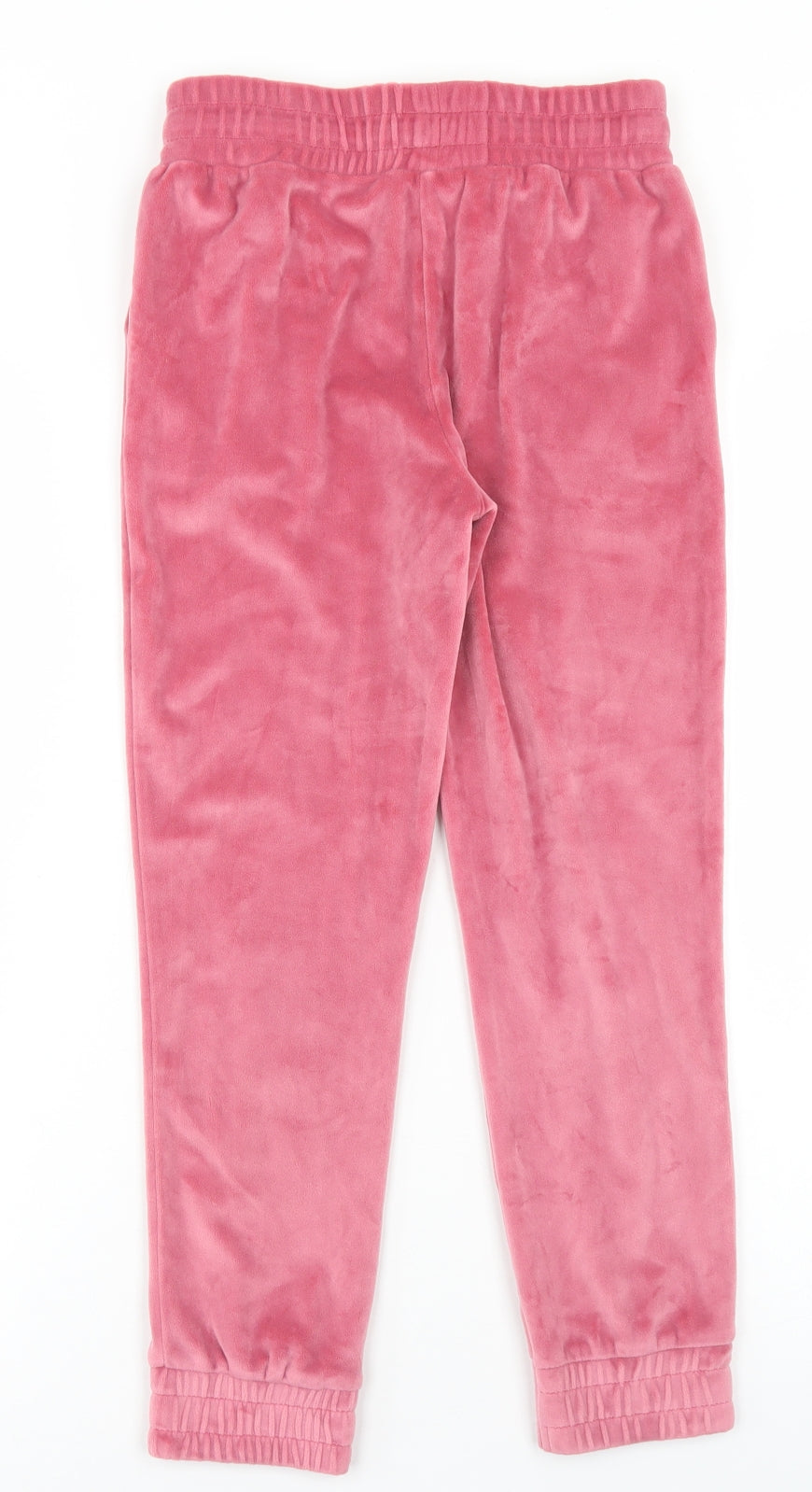 Dunnes Stores Girls Pink  Polyester Jogger Trousers Size 8-9 Years  Regular Drawstring