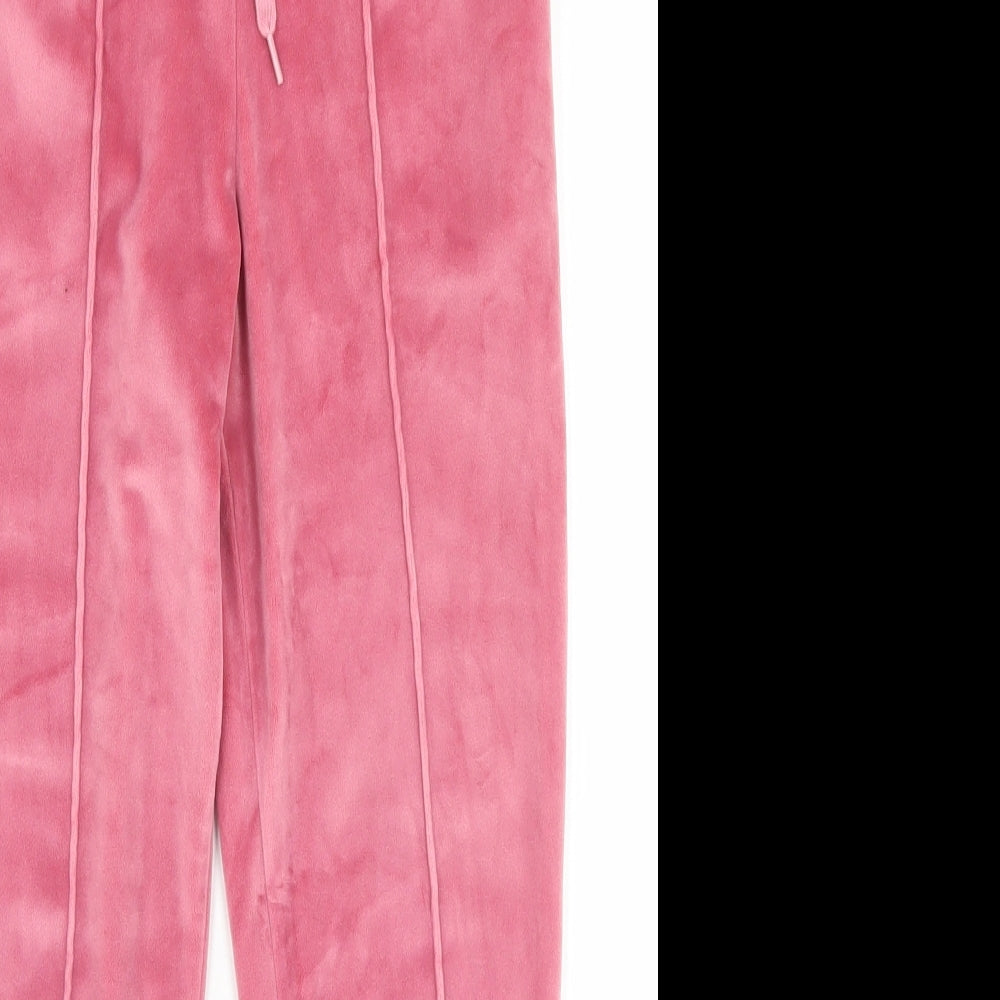 Dunnes Stores Girls Pink  Polyester Jogger Trousers Size 8-9 Years  Regular Drawstring