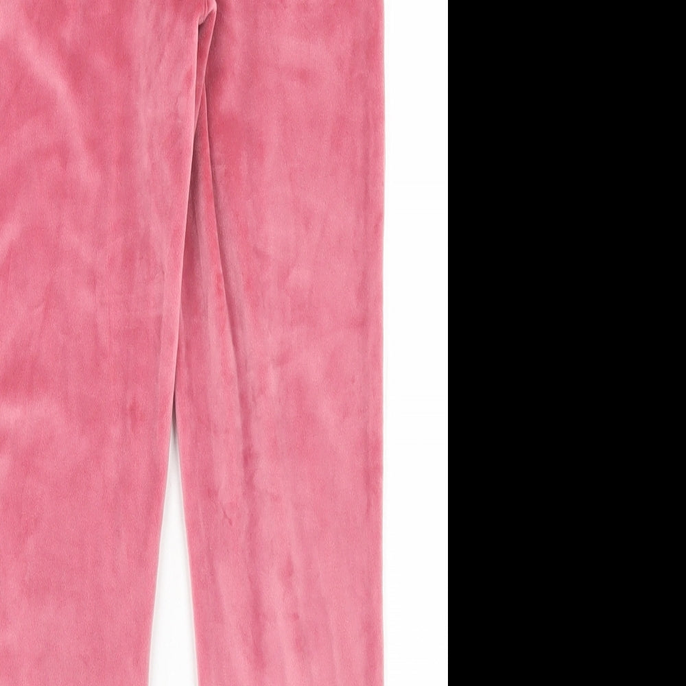 Dunnes Stores Girls Pink  Polyester Jogger Trousers Size 8-9 Years  Regular Drawstring