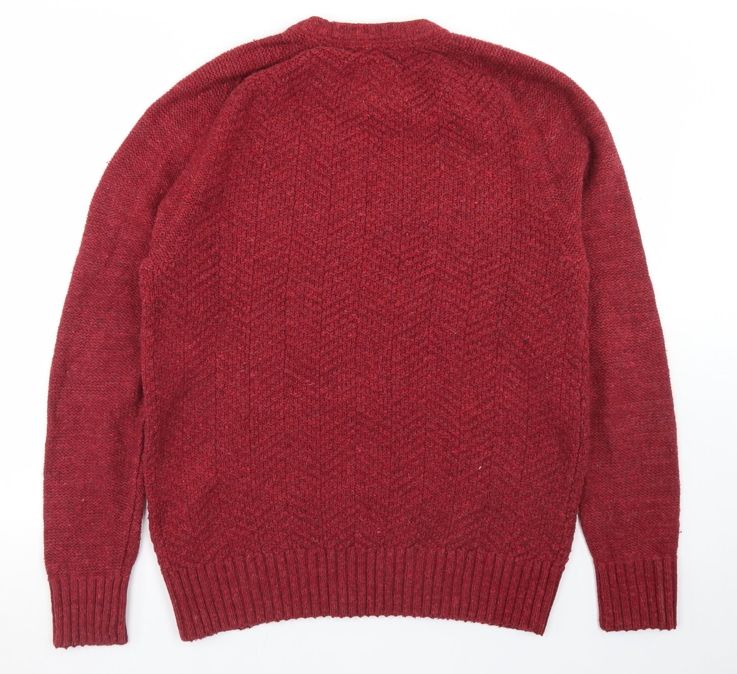 Fat Face Mens Red Crew Neck  Cotton Pullover Jumper Size M