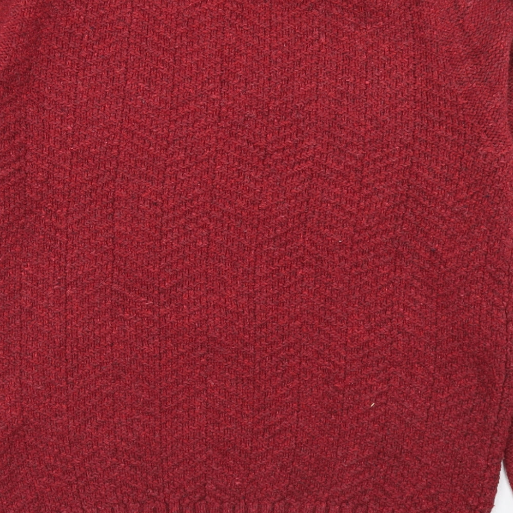 Fat Face Mens Red Crew Neck  Cotton Pullover Jumper Size M