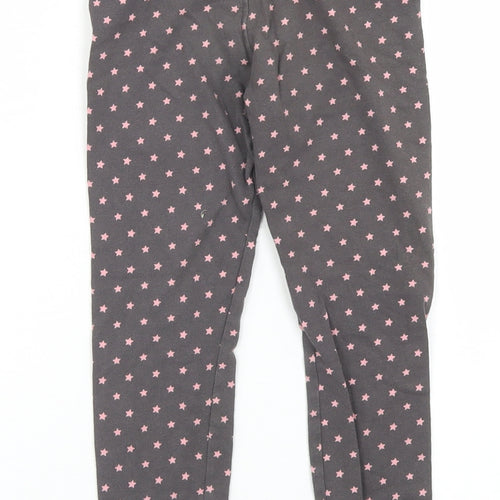F&F Girls Grey Spotted Cotton Jogger Trousers Size 5-6 Years  Regular  - Star Print