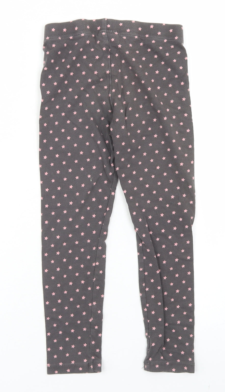 F&F Girls Grey Spotted Cotton Jogger Trousers Size 5-6 Years  Regular  - Star Print