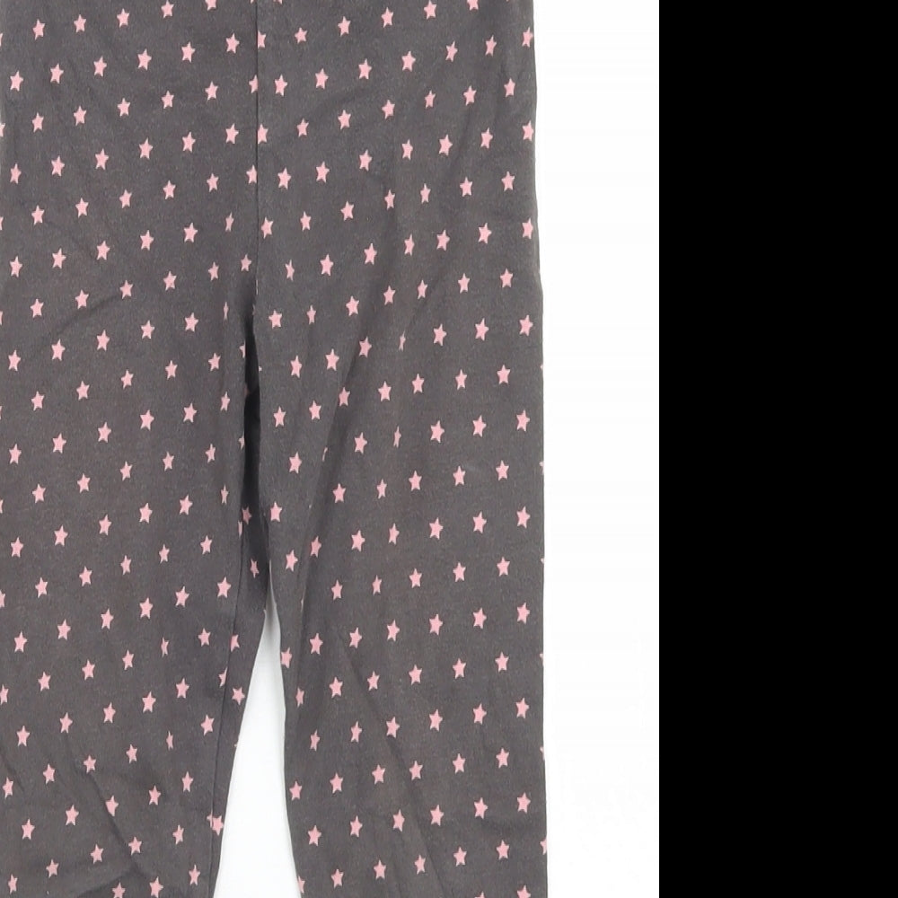 F&F Girls Grey Spotted Cotton Jogger Trousers Size 5-6 Years  Regular  - Star Print