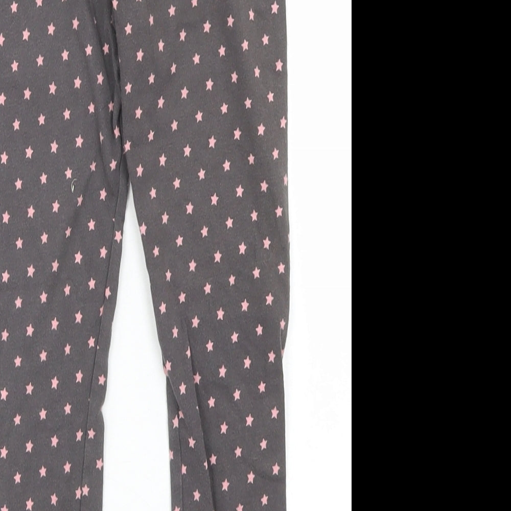 F&F Girls Grey Spotted Cotton Jogger Trousers Size 5-6 Years  Regular  - Star Print