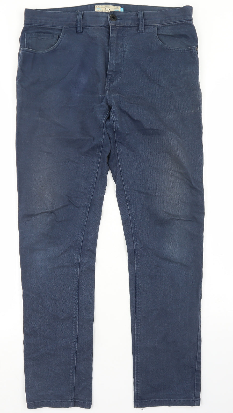 NEXT Mens Blue  Cotton Straight Jeans Size 32 in L31 in Slim Button