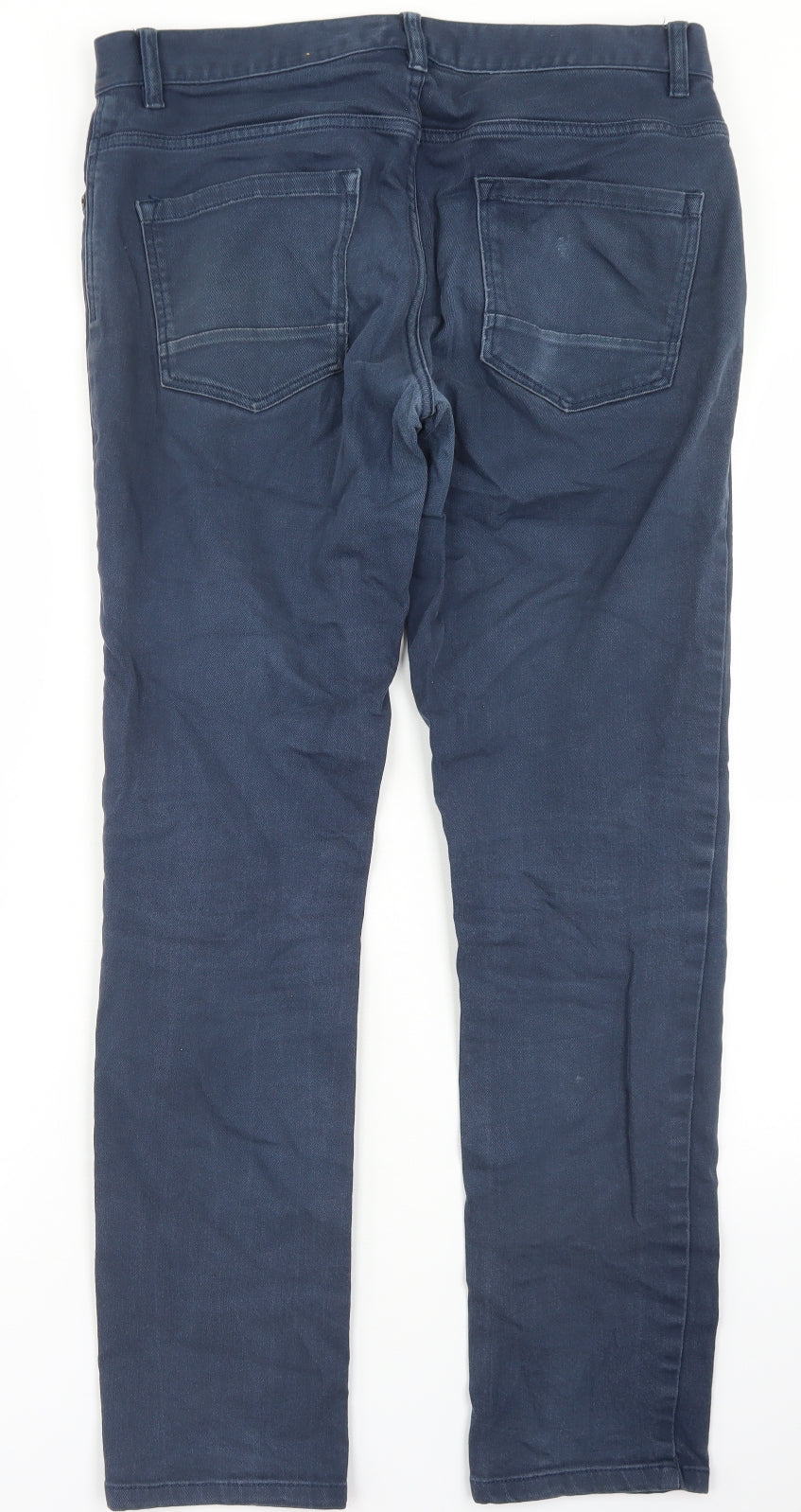 NEXT Mens Blue  Cotton Straight Jeans Size 32 in L31 in Slim Button