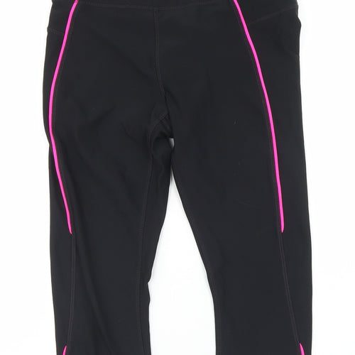 Athletic Works Womens Black  Polyester Compression Shorts Size S L18 in Regular