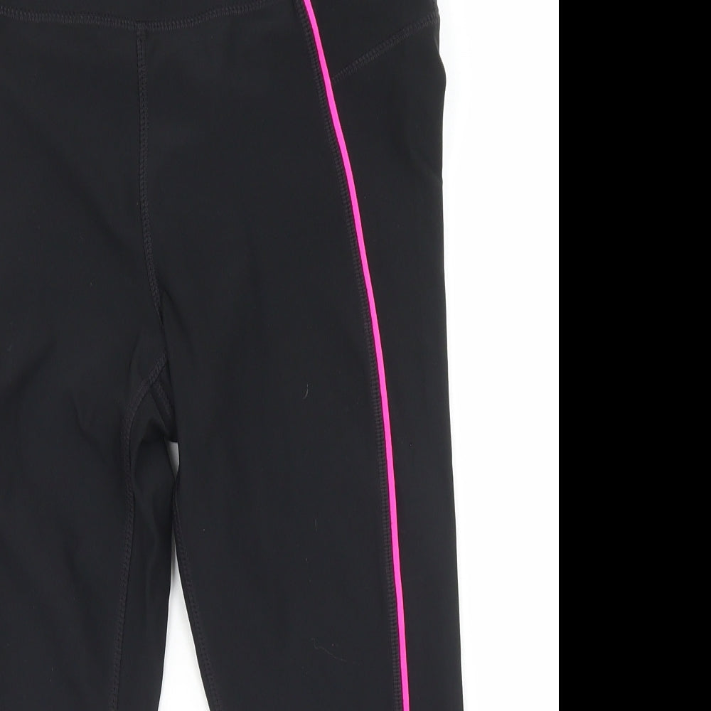 Athletic Works Womens Black  Polyester Compression Shorts Size S L18 in Regular