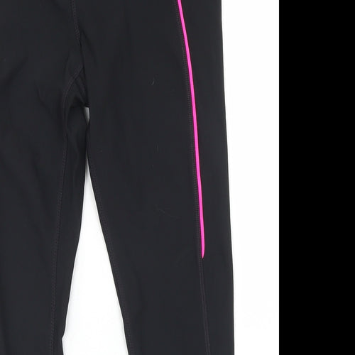 Athletic Works Womens Black  Polyester Compression Shorts Size S L18 in Regular