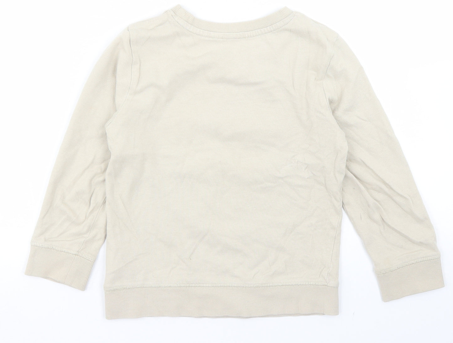 H&M Boys Beige  Cotton Pullover Sweatshirt Size 5-6 Years
