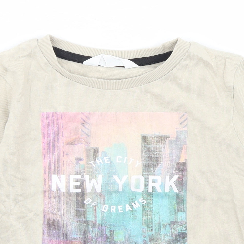 H&M Boys Beige  Cotton Pullover Sweatshirt Size 5-6 Years