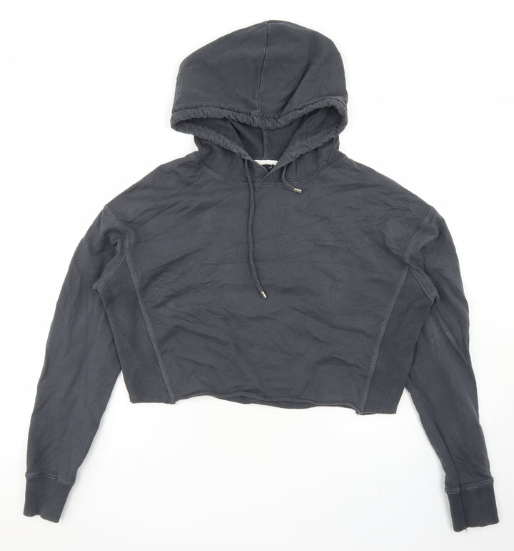 Primark Womens Grey  Cotton Pullover Hoodie Size S   - Cropped
