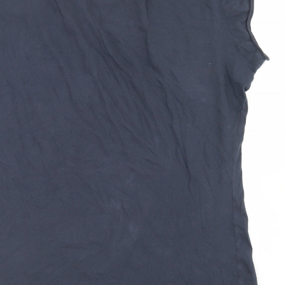 H&M Womens Blue  Cotton Basic T-Shirt Size XL Round Neck