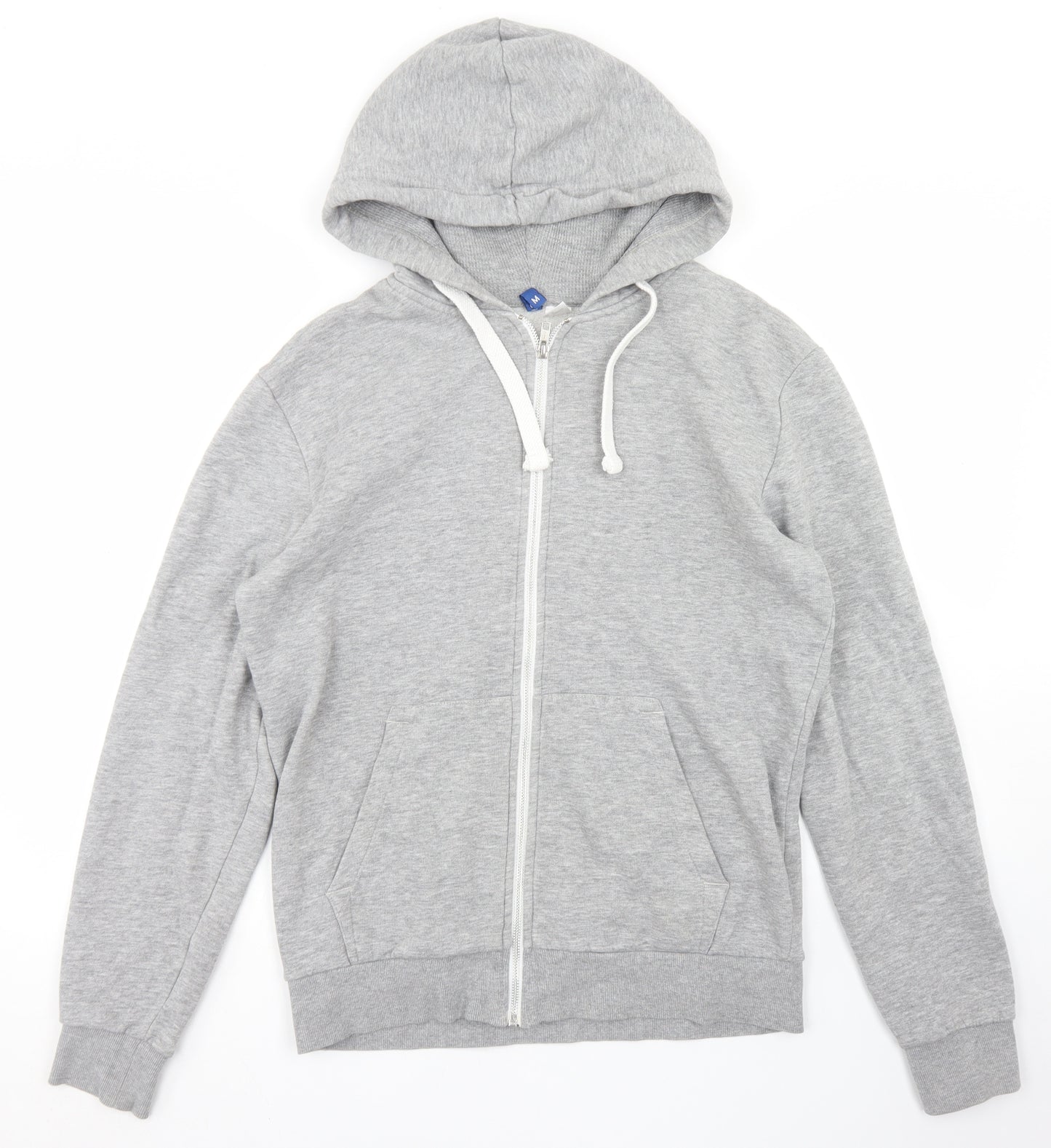 Divided Mens Grey  Cotton Full Zip Hoodie Size M