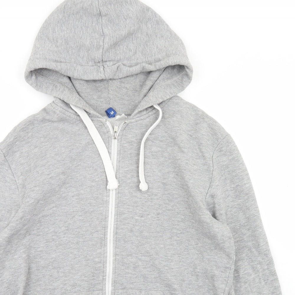 Divided Mens Grey  Cotton Full Zip Hoodie Size M