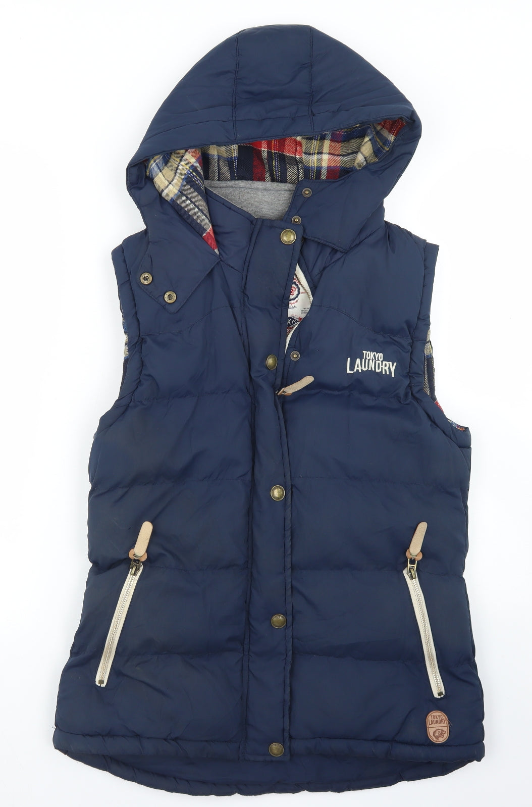 Tokyo Laundry Womens Blue   Gilet Coat Size 12  Zip