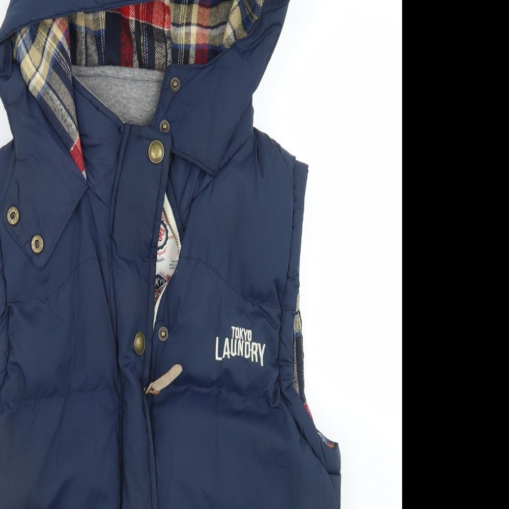 Tokyo Laundry Womens Blue   Gilet Coat Size 12  Zip