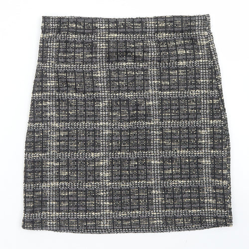 Chemistry Womens Black Plaid Polyester A-Line Skirt Size 8