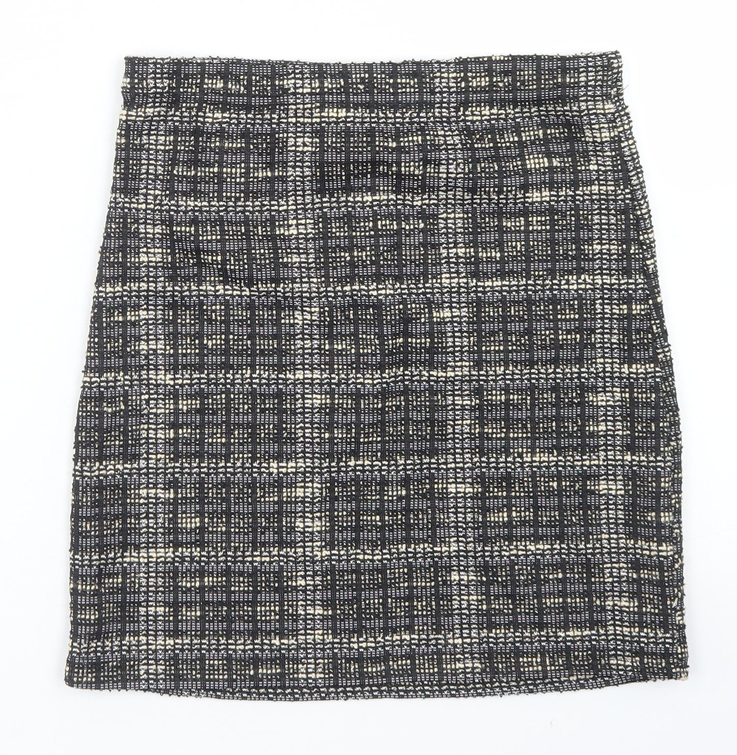 Chemistry Womens Black Plaid Polyester A-Line Skirt Size 8