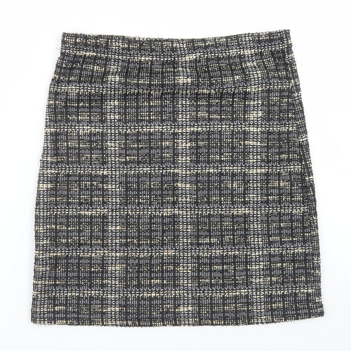 Chemistry Womens Black Plaid Polyester A-Line Skirt Size 8