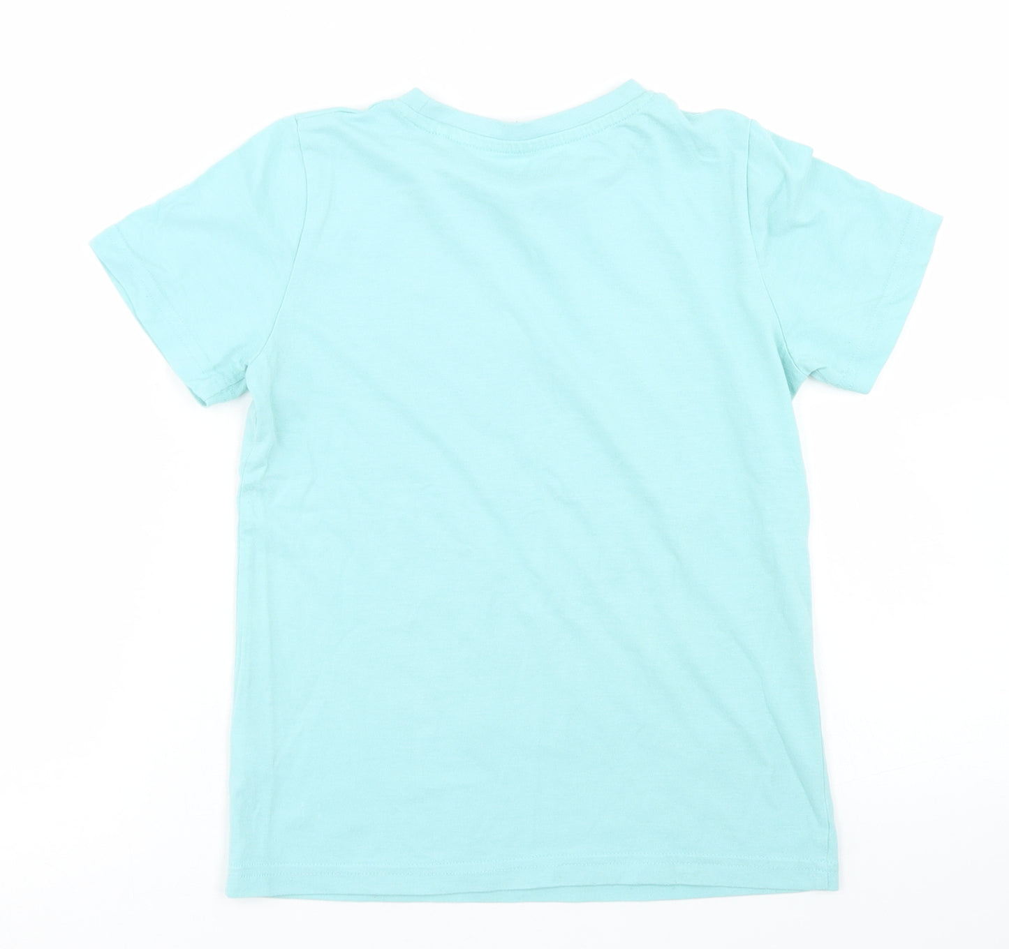 TU Boys Blue  Cotton Basic T-Shirt Size 8 Years Crew Neck