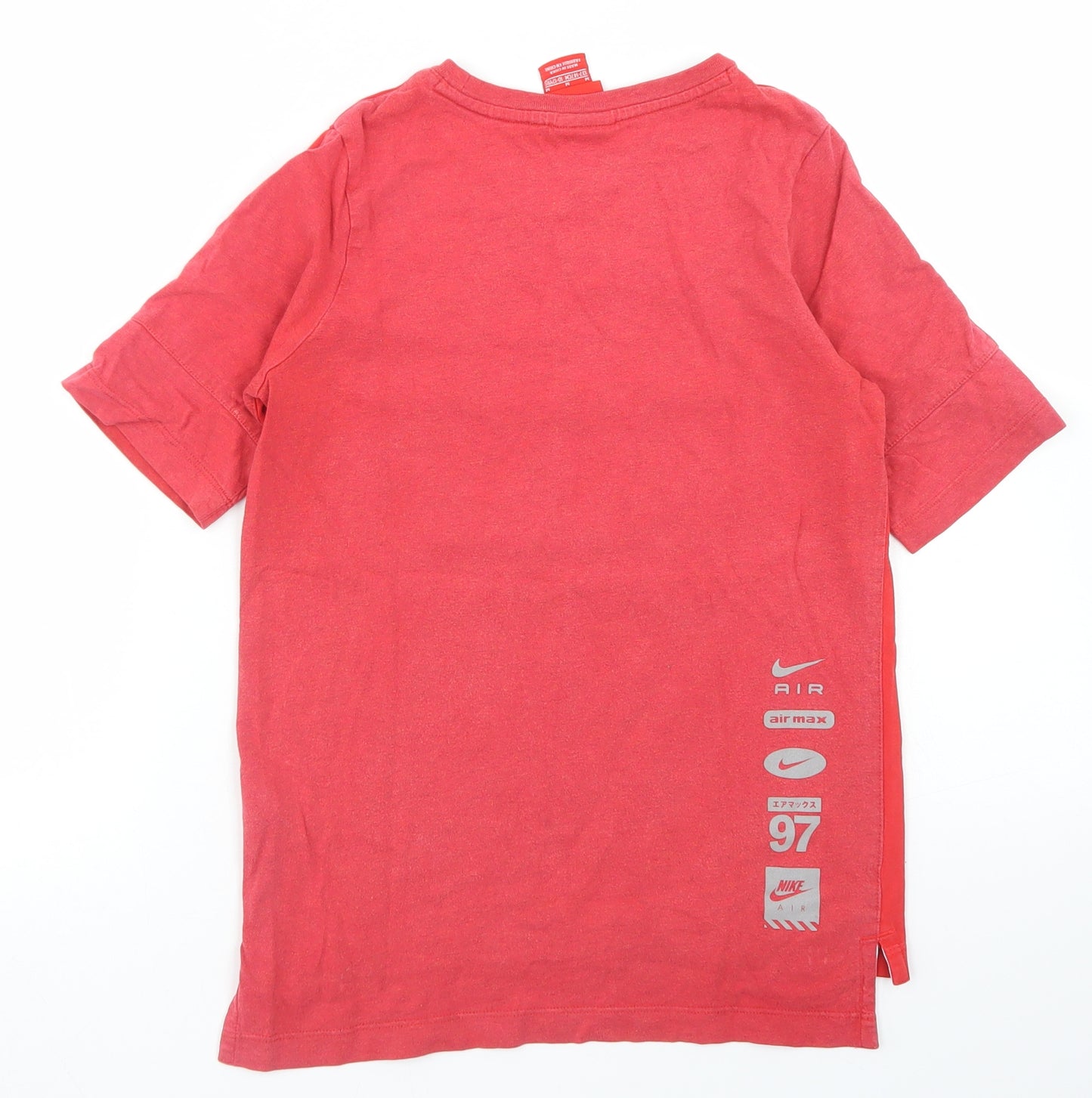 Nike Boys Red  Cotton Basic T-Shirt Size 10-11 Years Crew Neck