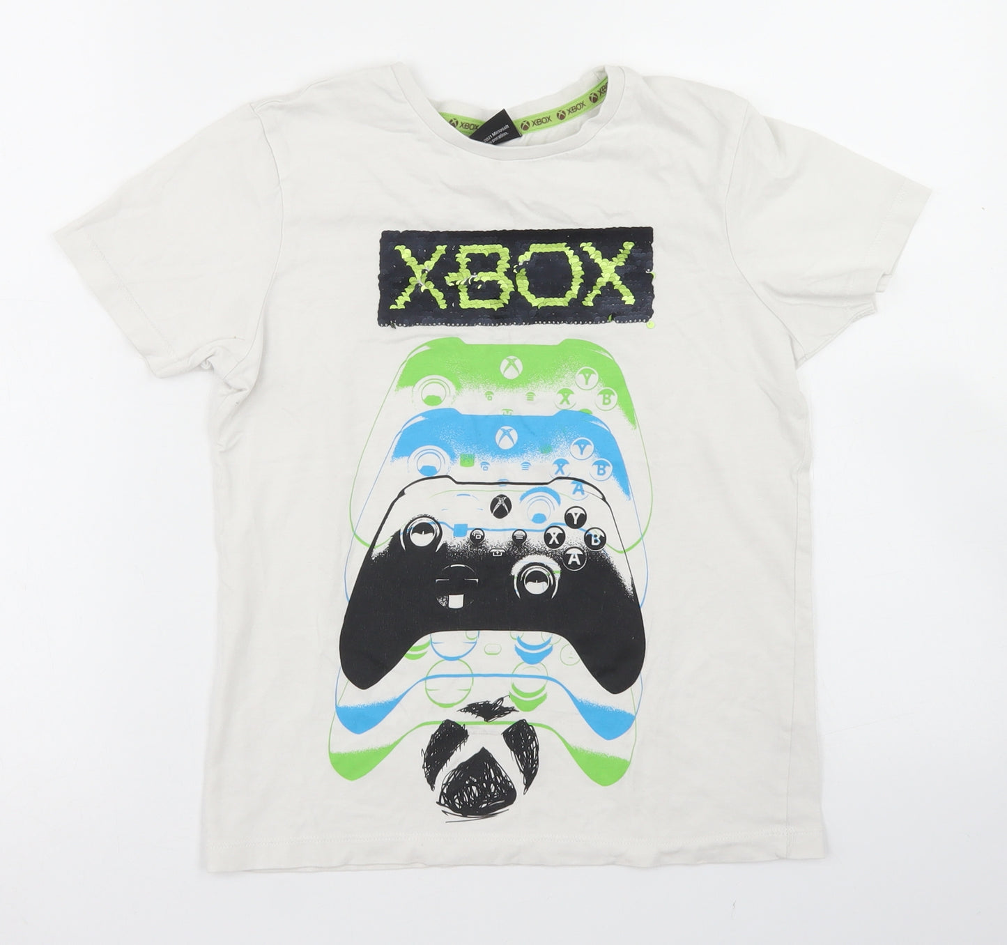 George Boys White  Cotton Basic T-Shirt Size 9-10 Years Crew Neck  - XBOX