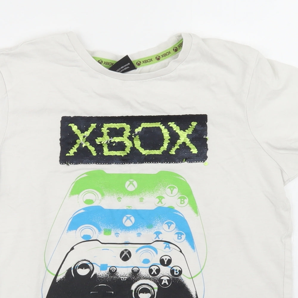 George Boys White  Cotton Basic T-Shirt Size 9-10 Years Crew Neck  - XBOX