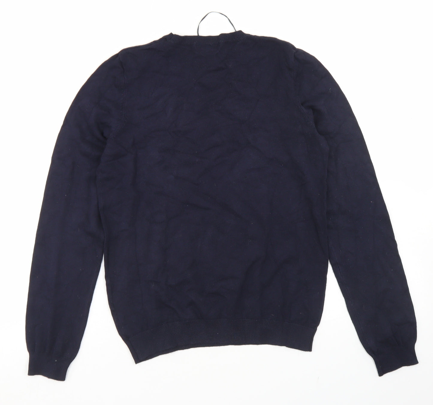 H&M Womens Blue Crew Neck  Viscose Pullover Jumper Size S