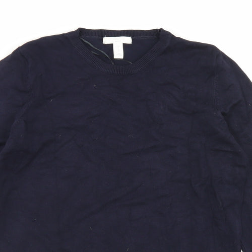 H&M Womens Blue Crew Neck  Viscose Pullover Jumper Size S